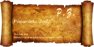 Poparadu Zoé névjegykártya